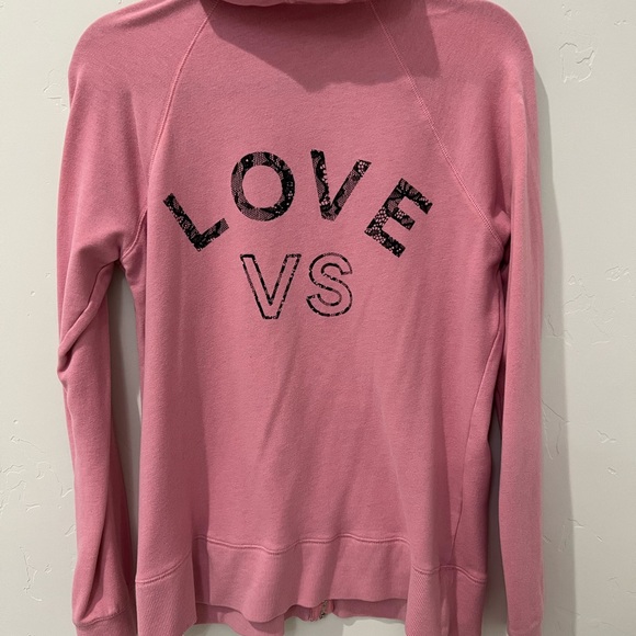 Victoria’s Secret Zip Up Hoodie - Love VS Pink Zip Up Lightweight Jacket sz LG - Picture 5 of 9